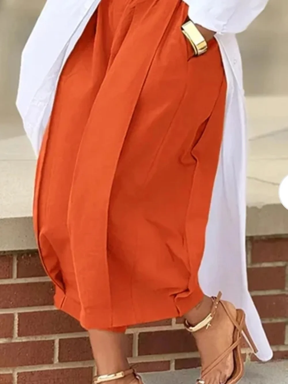 NWT - UOOZEE 100% Cotton Lantern Pants – Size Large (10–12) – Orange - Picture 1 of 1